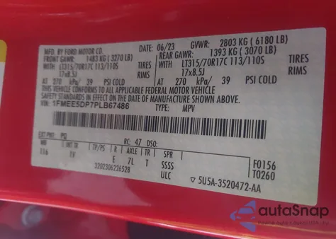 2023 Ford Bronco Badlands z USA, uszkodzony, nr VIN 1FMEE5DP7PLB67486